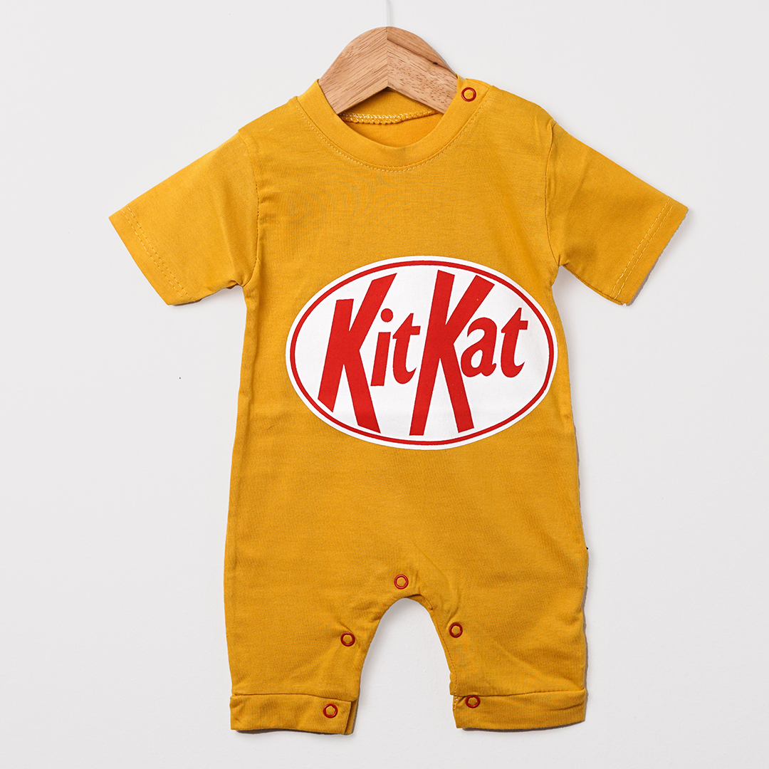 Βρεφικό φορμάκι κοντομάνικο κίτρινο KIT KAT