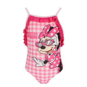 Παιδικό ολόσωμο μαγιό Disney Minnie καρό ροζ
