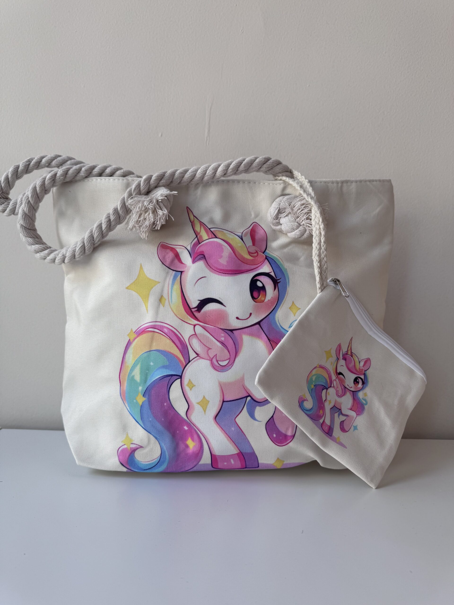 Παιδική τσάντα παραλίας Unicorn Εκρού