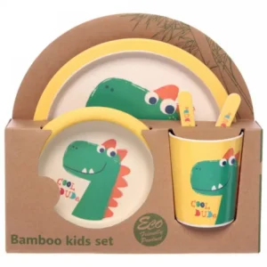 Σετ φαγητού από φυτικές ίνες bamboo Δεινόσαυρος (5 τεμάχια)